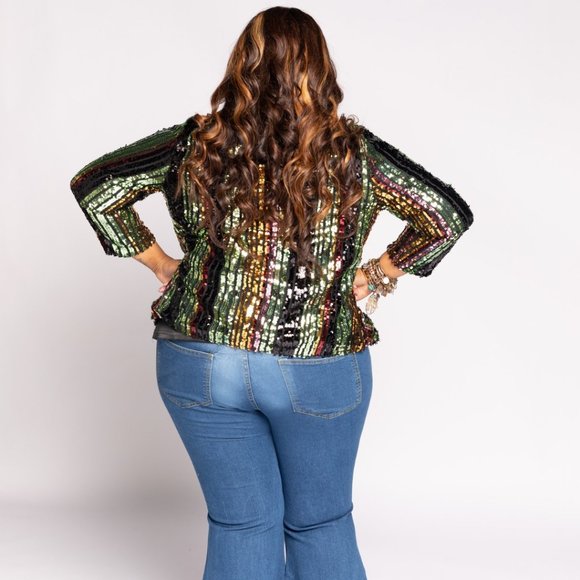 NEW Fits 3X MyEleven60 Multicolor Sequin Jacket - Picture 2 of 4